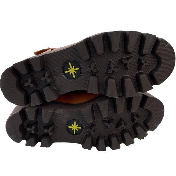 New Ross & Snow Lucky Waterproof Cognac Leather Moto Ankle Boots - Size 6.5 - Picture 5 of 6